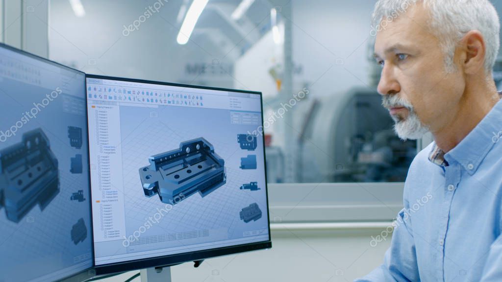 3D-CAD-Modell eines technischen Bauteils